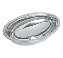 Cuba Oval Média 39x27,5x13 Aço Inox 304 – Polida com Aba Infinita
